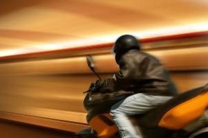 motorcyclist in tunnel